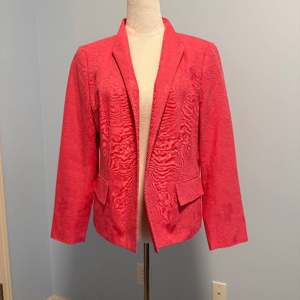 Investments Women’s Petite embossed Cotton fabric Pink Blazer‎ Size 12p